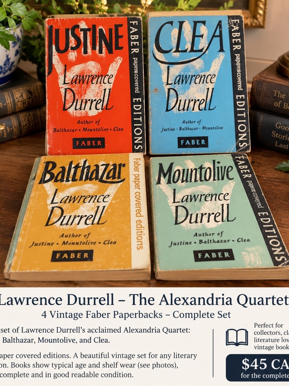 Four-book set of Lawrence Durrell’s The Alexandria Quartet